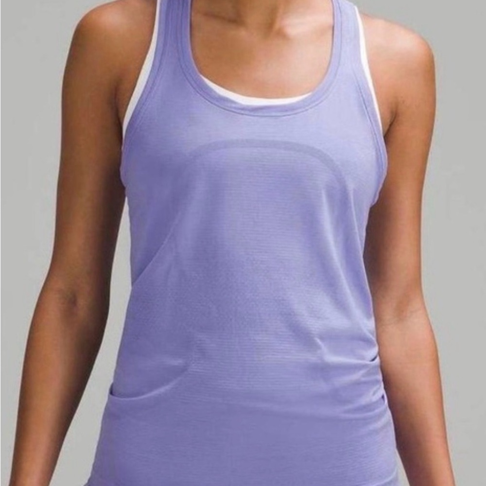 Lululemon NWOT swiftly tech racer back tank waist length size 8 in dusty lilac